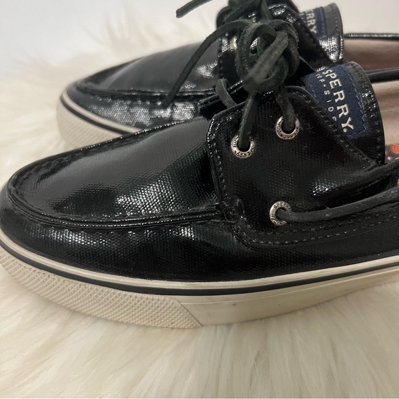 Sperry Top Siders Black Patent Glossy Boat Shoes Coastal Nautical Size 10 - Picture 6 of 13